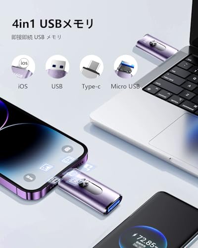 Q ingcess 256GB 4in1 USBメモリ