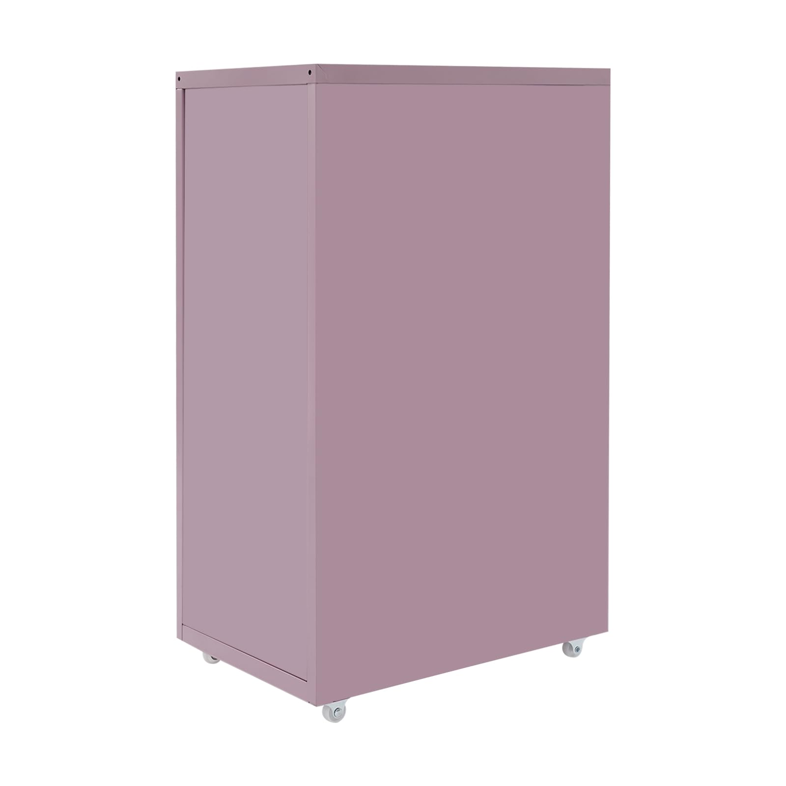 Crema-Lila - Armadietto portatile con ruote e fessure per etichette, per uffici, scuole, negozi al dettaglio, 41 x 28 x 69 cm