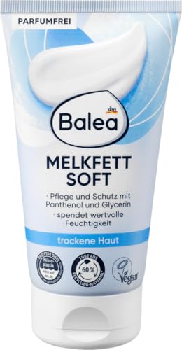 Balea 5er-Set Hautpflege: Melkfett Soft zur Vorbeugung & Pflege spröder Hautstellen (150 ml) + Melkfett Ringelblume für trockene Haut als Kälteschutz & für Massagen geeignet (4 x 75 ml), 450 ml – Bild 4