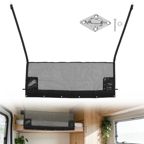 46" x 18" RV Bunk Bed Safety Net with Adjustable 17"-31" Straps, RV Bedding Accessories Mesh Protective Cover, Suitable for Campers, Motorhomes, Trailers