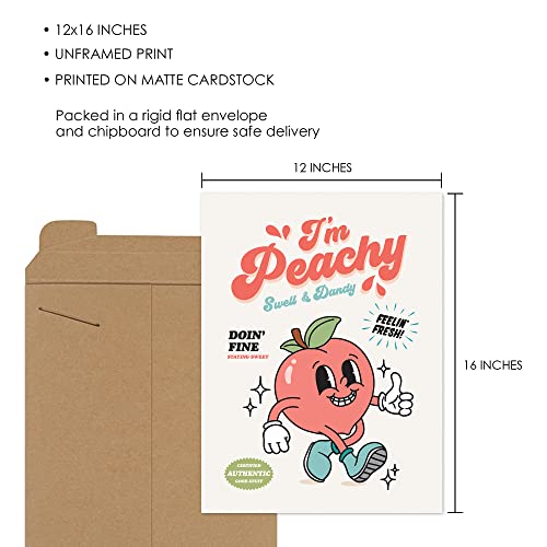 Retro Wall Art I'm Peachy Character Poster 12X16In, Nostalgic Retro Poster, Cool Wall Art, Cute Room Decor #TOP1