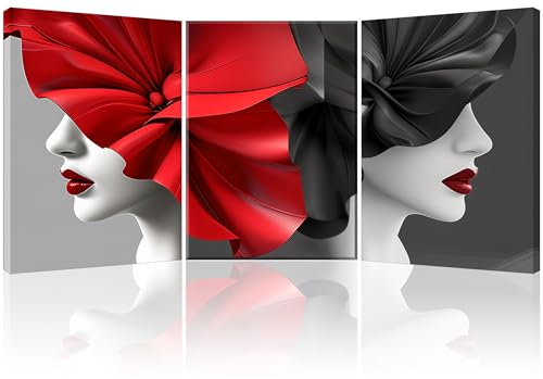 Piy Painting Conjunto De 3 Cuadros Decorativos Mujeres Con Gracia Cuadros Para Dormitorios Figuras De Retrato Impresión De Lienzo Posters Para Pared Gráfica Decoracion De Pared Salon Comedor 58x40cm