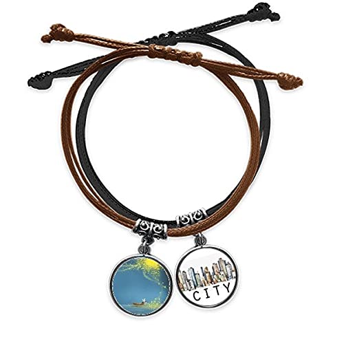 Bracelet corde peinture fée et chaîne de main en cuir Sidi pour femme