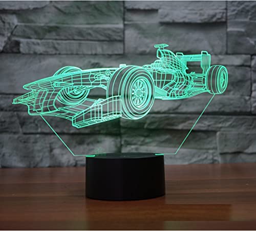 SUPERHONGJIHAO 3D Racing Car LED Night Light, 16 Color Changing by SUPERHONGJIHAO - Used condition - Image 5