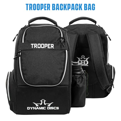 Dynamic Discs Trooper Backpack & Disc Golf Bag | Prime Burst Judge, Truth & Escape Discs (Black)