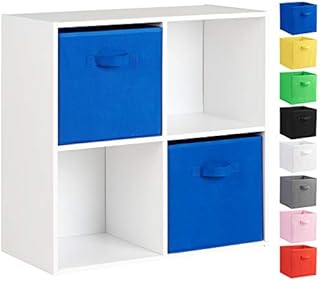 Hartleys White 4 Cube Unit and 2 Storage Drawers - Choice of Colour