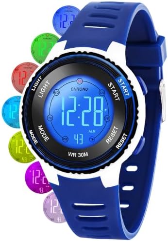 DTKID Digital Kids Watch 30 M Waterproof for Girls Boys 5-16