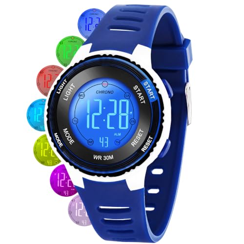 DTKID Digital Kids Watch with 7-Color Lights