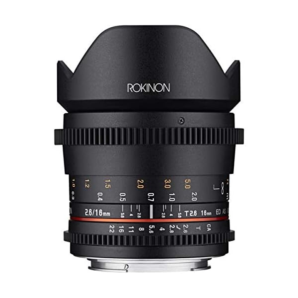 Rokinon 16–16 mm f/2,6–22 Prime Feste T2.6 Full Frame Cine Weitwinkel Objektiv für MFT, schwarz (ffds16 m-mft) – Bild 4