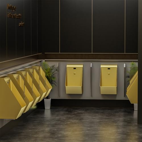 Urinal de acero inoxidable 304, montado en pared con sensor automático, para escuelas y lugares públicos, drenaje vertical (bronce) miniatura 7