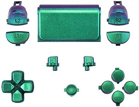 eXtremeRate Szkarłatny Czerwony Symbole Klasyczne Niestandardowa Wymiana Pełnego Zestawu Przycisków dla ps4 Slim Pro CUH-ZCT2 Controller - Kompatybilny z ps4 Zestawem LED DTFS - Controller Nie Jest Wliczony W Cenę