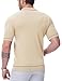 Moda Viva Men's Breathable Knit Polo Shirts Short Sleeve Vintege Bowling Shirt Apricot XL