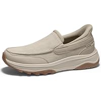 Coostar Men's Arch Support Slip On Canvas Loafers (Khaki)