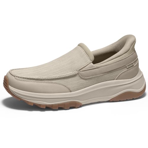 Image of Coostar Mens Slip On Canvas Loafers Arch Support Walking Orthopedic Shoes