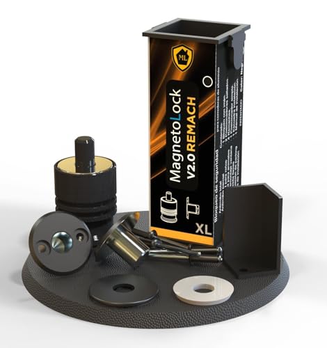 Magnetolock V2.0 REMACH(Negro).Bloqueo de Seguridad para Ventanas y Puertas correderas. Bloqueo con Ventana Cerrada y Abierta. Ajustable posición de ventilación para Seguridad niños, bebé y Mascotas.