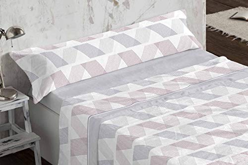 Burrito Blanco Juego de Sábanas de Coralina 959 Gris para Cama de 90 