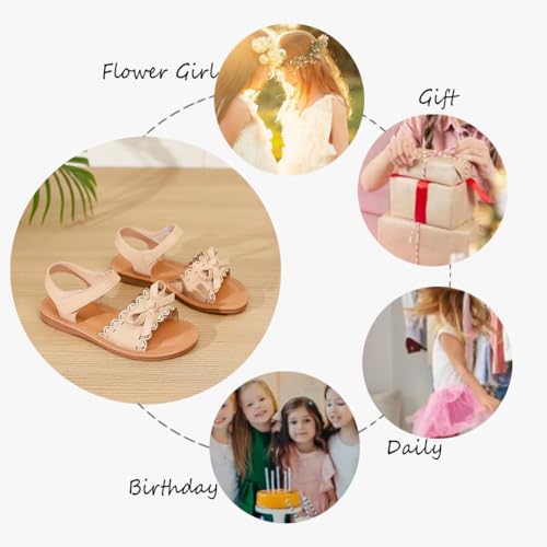Image of Toddler Girls Sandals Summer Flats Dress Shoes for Baby Little Kids Girl