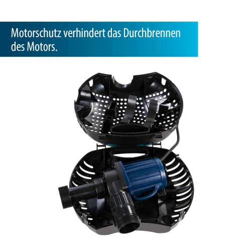 AquaForte O-Plus Vario 10.000 S, mit externer Steuerung, Durchfluss 6 bis 10 m3/ Stunde, Maximale Förderhöhe 5.5 m, 34-85 Watt, Zulauf 1½ zoll + 2 zoll, Ablauf 2 zoll, mit Trockenlaufschutz
