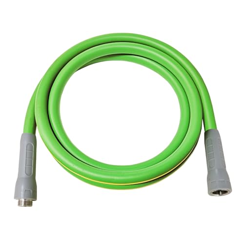 HQMPC Garden Hose 5/8IDx12 Hose Durable PVC Non Kinking Heavy Water Hose with Brass Hose Fittings (12 FEET) Light Green
