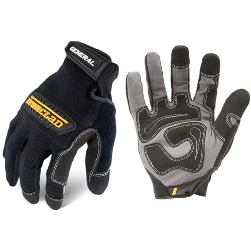 Ironclad GUG04L General Utility Spandex Gloves, Black, Large, Pair