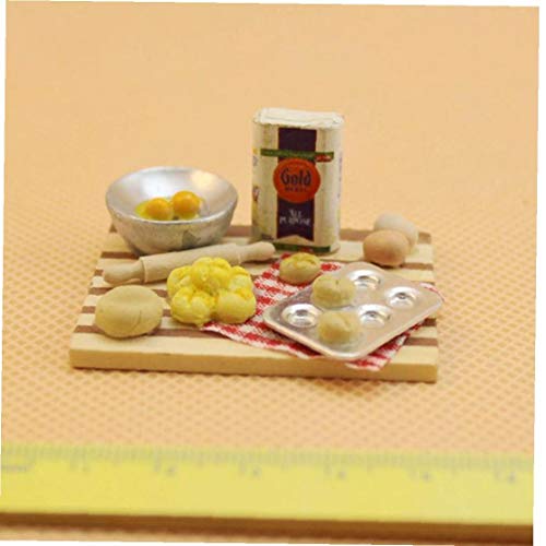 1/12 Puppenstuben Mini Lebensmittel Eier Milch Brot Modell für Miniatur-Bäckerei Dekoration – Bild 5