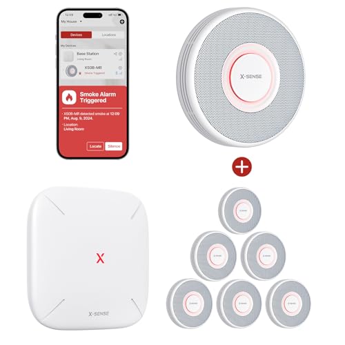 X-Sense Smart Smoke Detector with Base Station XS0B-MR61 and Smart Smoke Detector XS0B-MR 1-Pack