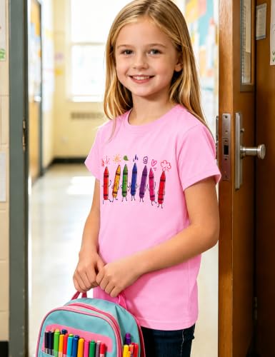 Image of Girls' School Days Short Sleeve Shirts Graphic T-Shirts Size 5-8