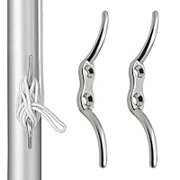 Bootsklampe, Belegklampe, Flaggenklampe, Festmacherklampe, Boot Klampen Seil Cleat Haken, Fahnenmast Seilklampe Haken Boot Liegeplatz Zubehör für Boote Yachten, Fahnenmast, Wäscheleinenständer, 2Pcs