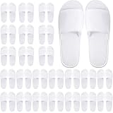 Geyoga 24 Pairs Spa Disposable Slippers Open Toe Non Slip Slippers for Women Men Guests Hotels Home Party Housewarming(White)