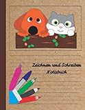Zeichnen und Schreiben Notizbuch: Seitenlineale mit Linien mit...