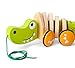 Hape Wooden Walk-A-Long Croc for Babies| Pull & Pull Walking Toy for Toddlers 12 Months and Up