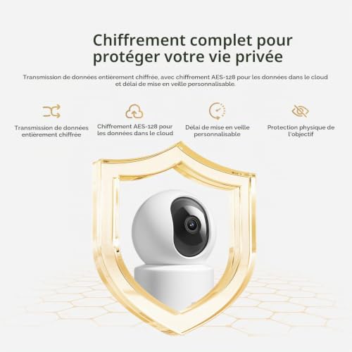 XIAOMI Caméra Intelligente C201 La résolution HD 1080p d'une clarté exceptionnelle protège Chaque recoin de Votre Maison (Lot de 2)