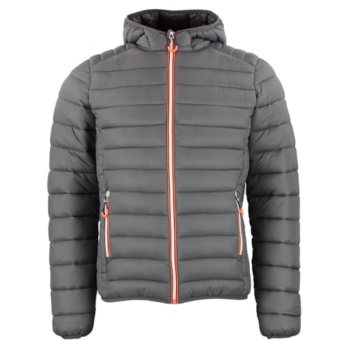 PEAK MOUNTAIN CAEN Herren Daunenjacke mit Kapuze, grau, XXL
