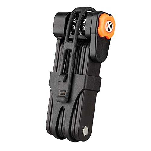 Fahrradschloss, Zahlenschloss Fahrrad, Leichtes & Kleines Faltschloss, Fahrradschloss Faltschloss, Mit 4-Stelligem Zahlencode Und Halterung, Schwarz, 85 Cm, Für Mountainbikes, E-Bikes, Motorrad Cover