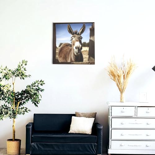Impression sur toile d'âne de qualité supérieure cadre moderne noir