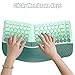 TISHLED Ergonomic Wireless Keyboard and Mouse Combo with Wrist Rest, Curved Split Keys Clicky 84-Key Membrane Keyboard 6-Key Vertical Mouse Set for Win/Mac/PC/Laptop, AAA Batteries, Mint Green