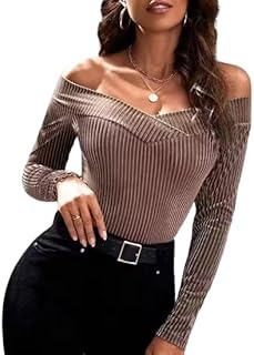 S V Enterprises Off Shoulder top for Girls & Women | Lycra Fabric | Stylish Long Sleeve Casual Wear-picture-53