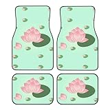 Dimensions : le lot de tapis de voiture en velours cristal motif fleurs de lotus qui attendent de fleurir comprend quatre pièces. Les tapis avant mesurent 43,9 x 68,6 cm, tandis que les tapis arrière mesurent 43,9 x 34 cm. Convient pour berlines, camions et camionnettes.