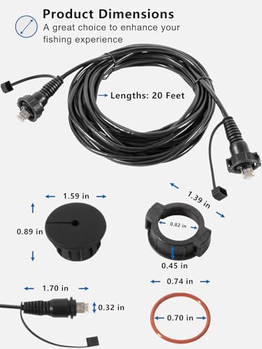 yourour 010-10551-00 Marine Network Cable,GMS 10 Cable 20 Feet with Split Connector and Waterproof Cap for Marine RJ45 Compatible with Garmin Navigation Screen Devices