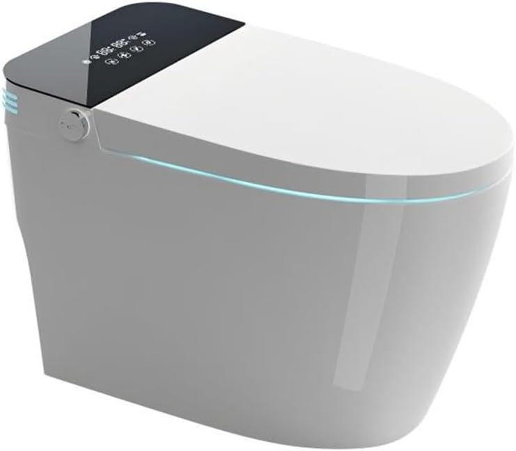 Tankless Smart Toilet with Built-in Bidet, One-Piece Auto Flush Toilet, Heated Seat, Warm Water & Dry, Adjustable Temp, Remote Control & Foot Sensor