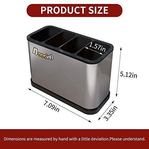 image for Utensil Holder, Boosiny Sturdy Stainless Steel Weighted Kitchen Base, 