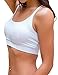 YIANNA Sports Bras for Women Cross Back Padded Sports Bra Medium Support Workout Running Yoga Bra, YA-BRA139-White-L