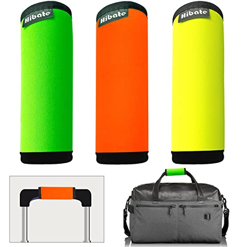 Hibate 3Pcs Neoprene Luggage Handle Wrap For Suitcase Identifier Luggage Makers Covers Wraps Travel Accessories - Fluorescent Colorful #TOP3