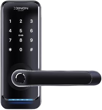 Xenon Smart Ak ll  Kap  Kilidi | Parmak  zli  ifreli Bluetooth Gateway Uyumlu Siyah X8056