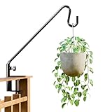 IDZO 45,7 cm Geländerhaken, Deckhaken für Vogelfutterstangen, langlebiger 3-lagiger pulverbeschichteter Stahl, Schäferhaken für den Außenbereich, 360° Drehung, stabile Deckgeländerhalterung für