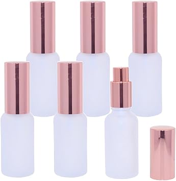 6 Packs Frosted Glass Spray Bottle Travel Spray Bottles Perfume Atomizer Fine Mist Spray Bottles DIY Empty Bottle For Essential Oils,Perfume,Cosmetic Liquids Funnel&dropper Labels Included 30ml/1oz