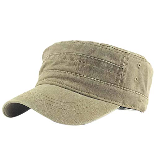 BoburyL Hombres algodón Lavado cadete del Sombrero de béisbol Ajustable del Casquillo Sombreros de Copa Plana Deportes al Aire Libre clásica Gorra Cover