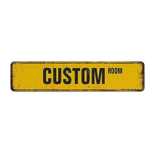Custom Room Yellow Country Metal Sign Custom Dining Room Signs Primary High School Kids Boys Girls Home Decor Garage Signs for Backyard Men Indoor 4x18 Inch