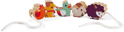 Miniatura 3 de Janod J05315 - Cuentas de madera con temática de granja, 11 piezas, a partir de 2 años