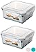 ClipFresh CFGL5108/2E Airtight Oven-Safe Glass Food Storage Containers with BPA-Free Locking Lids (Pack of 2), 11-Cup, Applewhite